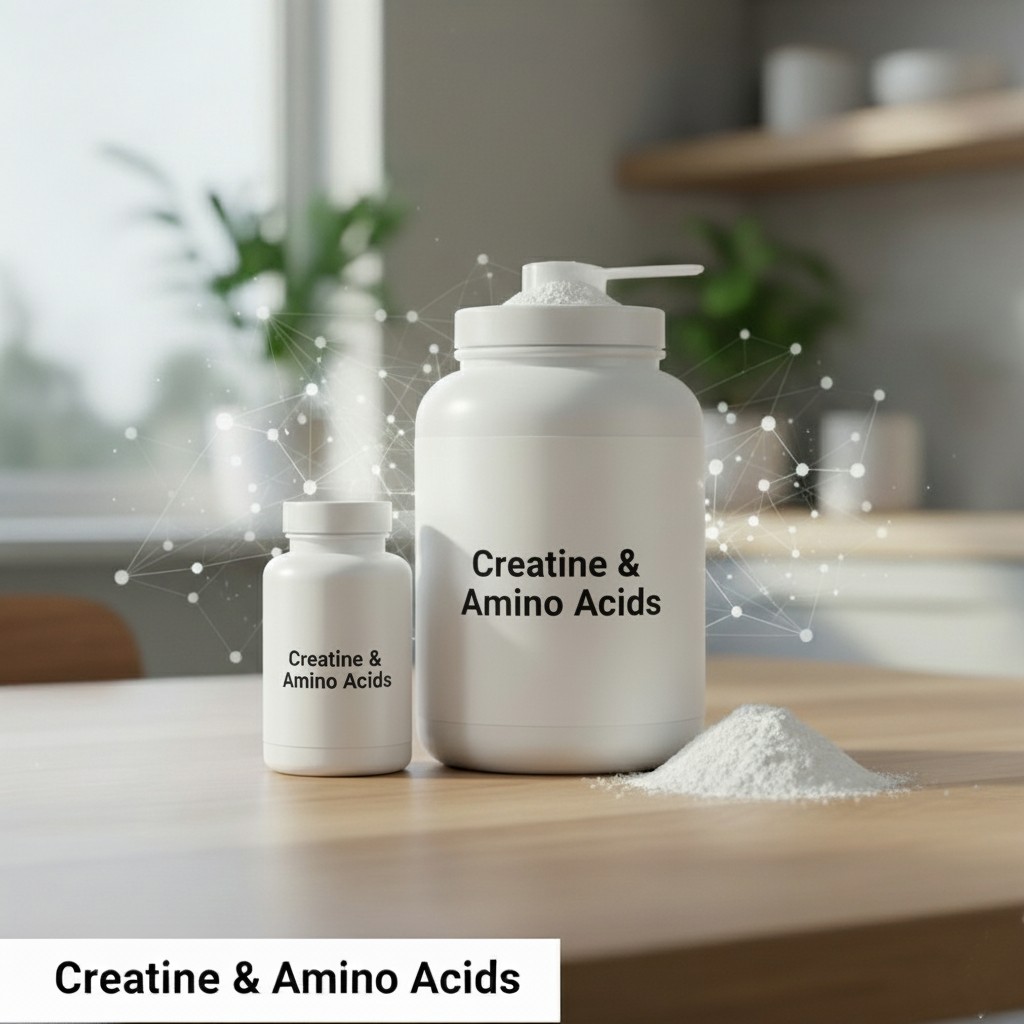 Creatine supplement powder and capsules